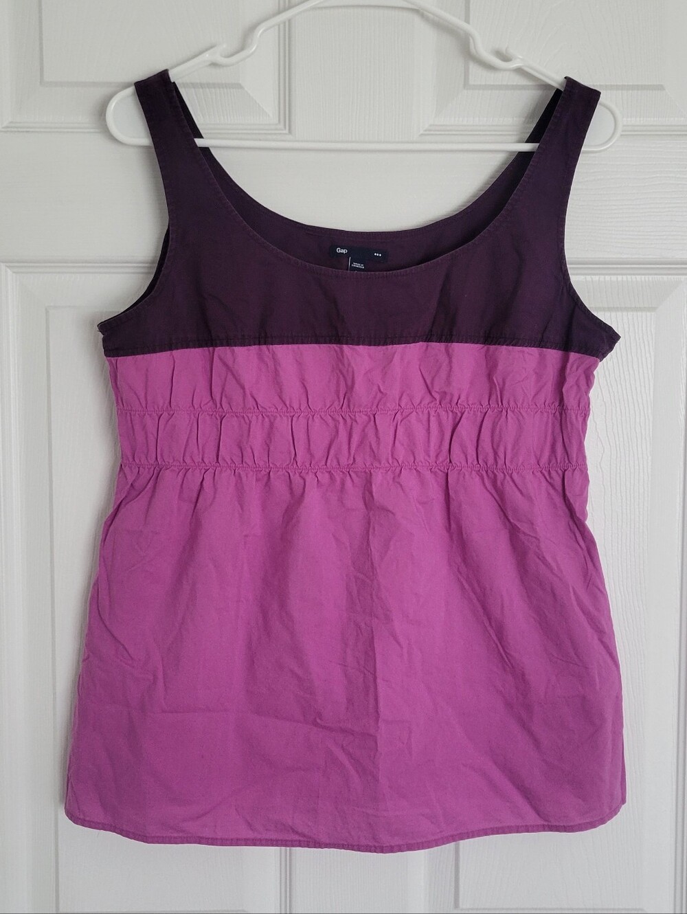 Gap Two-Tone Colorblock Purple Sleeveless Side Zip Tank Top